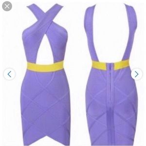 House of CB Purple Cut Out Bandage Dress